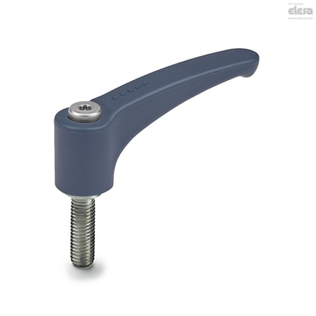 Elesa Stainless steel clamping element, threaded screw, ERZ.63 SST-p-M6x25-MD ERZ-SST-p-MD